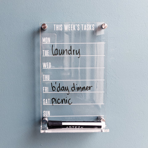 This Week's Tasks Clear Acrylic Dry Erase Board - Personalizable