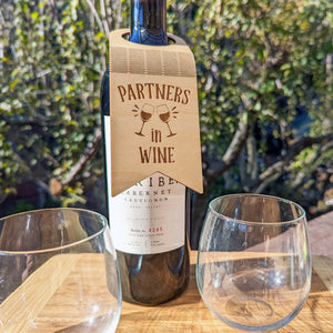 Partner in Wine Wood Wine Tag